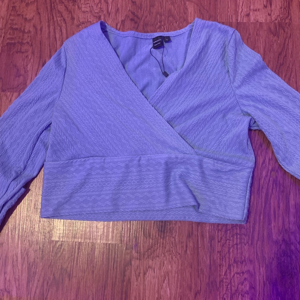 Blue crossover shirt